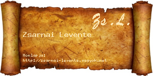 Zsarnai Levente névjegykártya