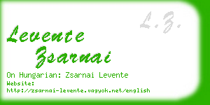 levente zsarnai business card